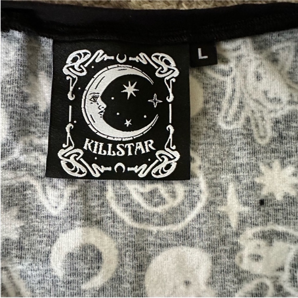KILLSTAR Purr Off Playsuit Romper Gothic Cats Skulls - Picture 5 of 10